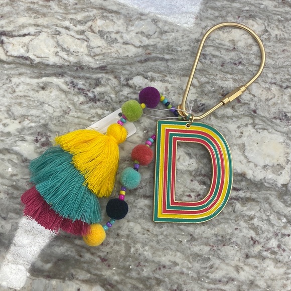 Pom Initial Keychain - D - Picture 2 of 2